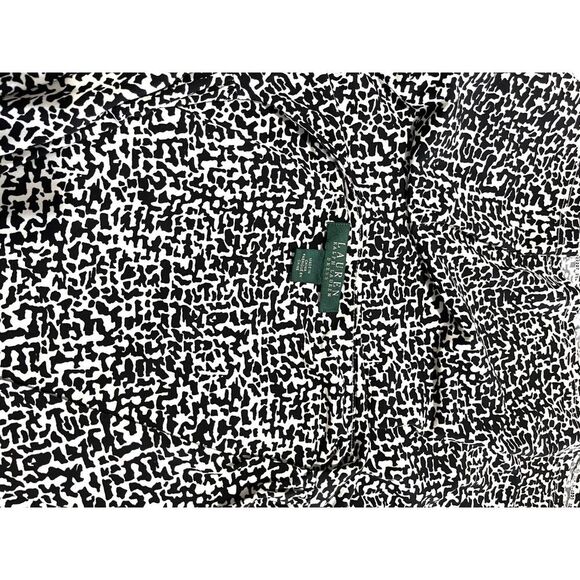 Ralph Lauren Wrap dress Black White career office business casual women's L - Picture 6 of 6